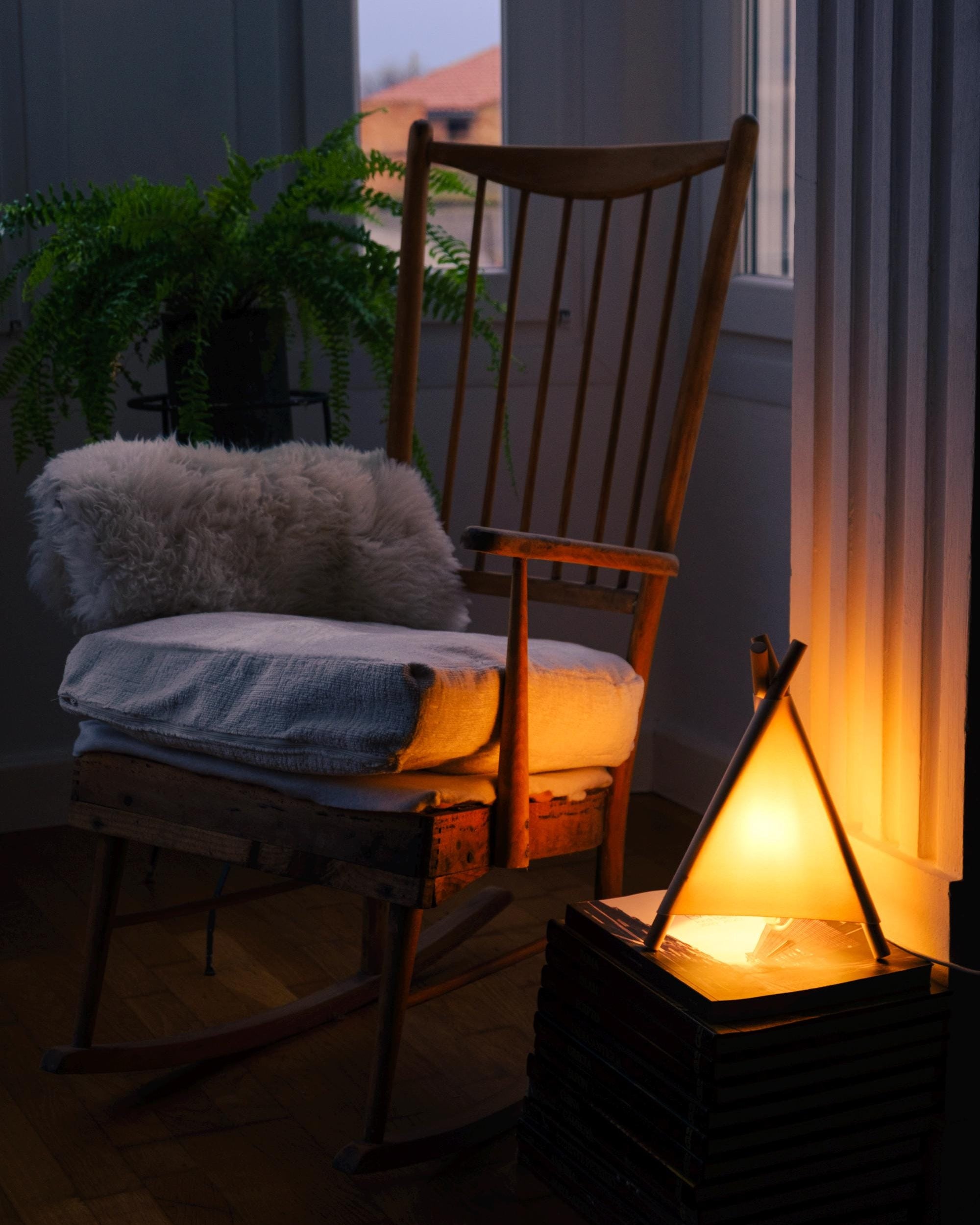 Dimmable Wooden Table Light with, Nordic Boho Ambient Lamp, Minimalist Home Decor, Cozy Warm Night Light - Tipi Lamp