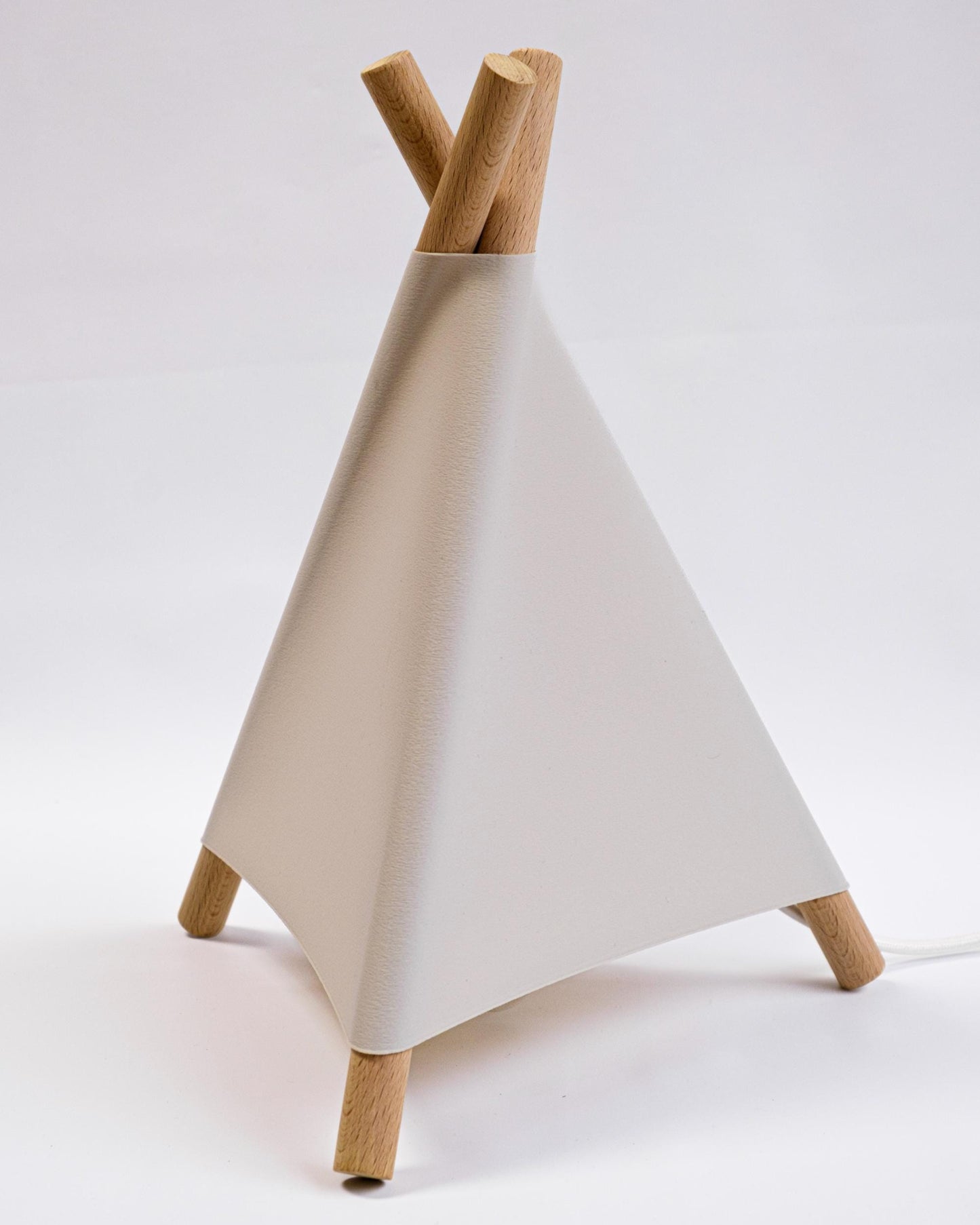 Dimmable Wooden Table Light with, Nordic Boho Ambient Lamp, Minimalist Home Decor, Cozy Warm Night Light - Tipi Lamp
